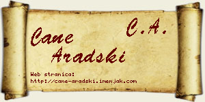 Cane Aradski vizit kartica
